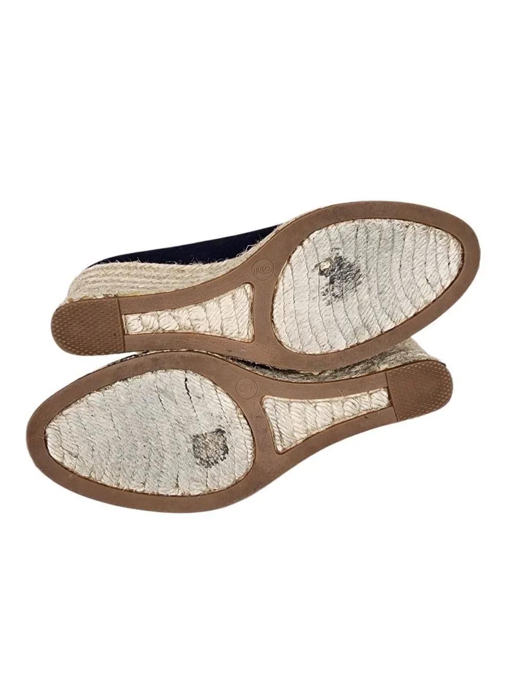 J. Crew J by Crew Navy Blue Canvas Espadrille Wedge Sandals, Size 9